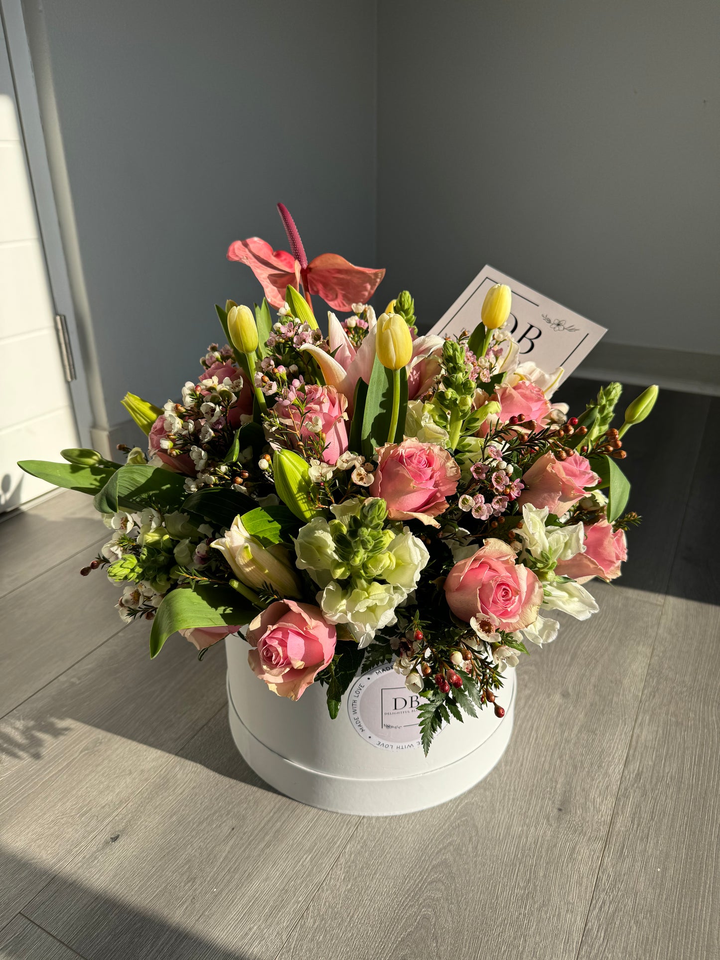 Every woman Pink Floral box arrangement