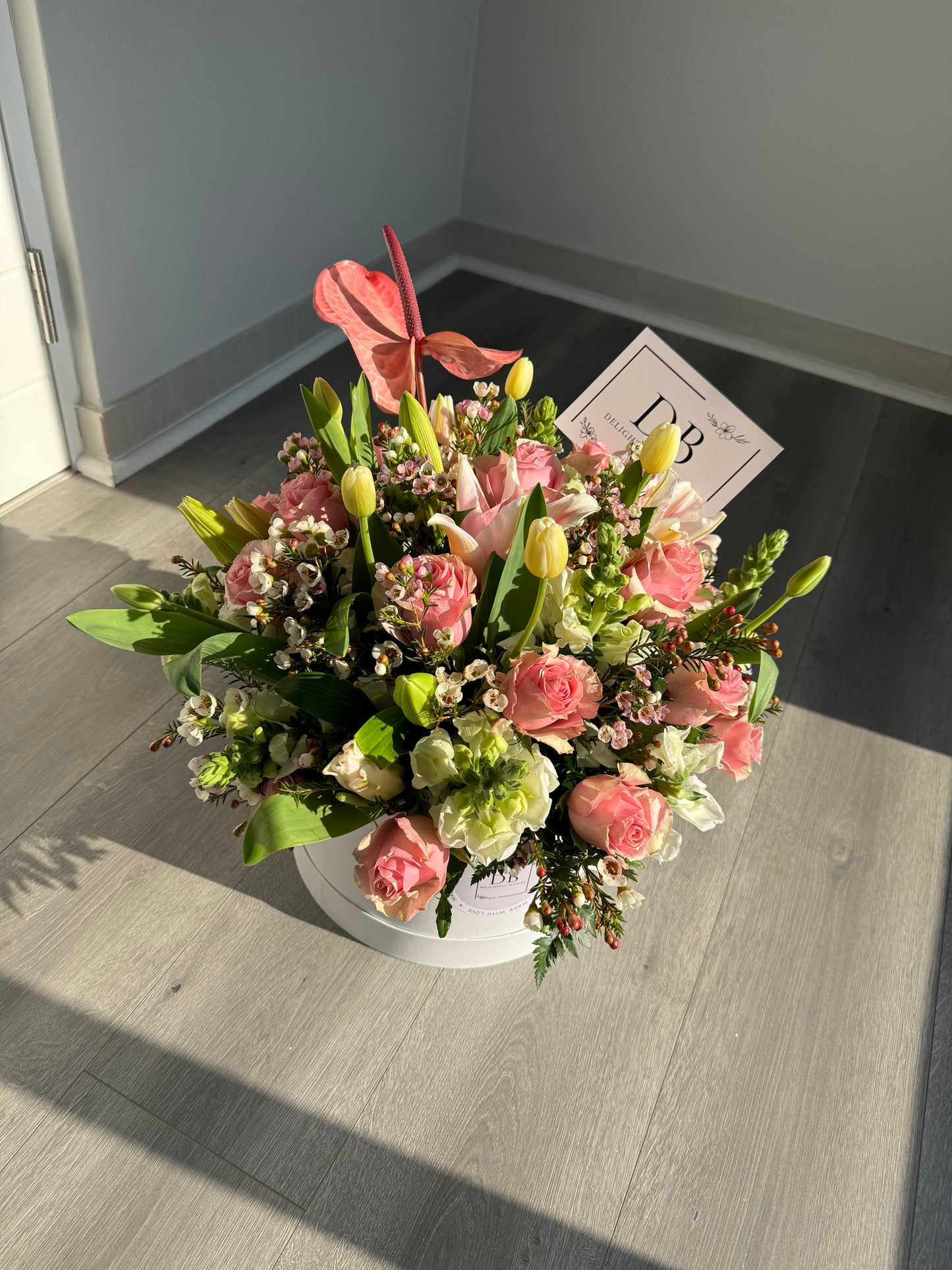 Every woman Pink Floral box arrangement