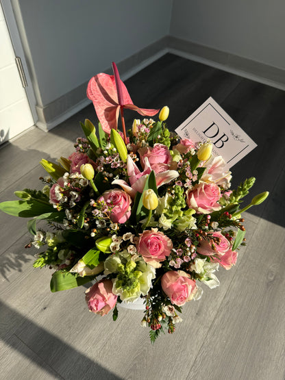 Every woman Pink Floral box arrangement