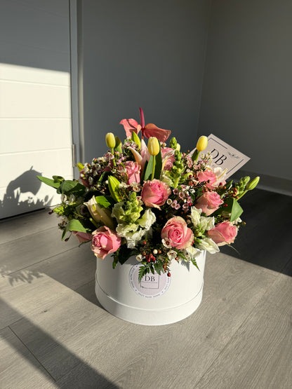 Every woman Pink Floral box arrangement