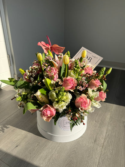 Every woman Pink Floral box arrangement