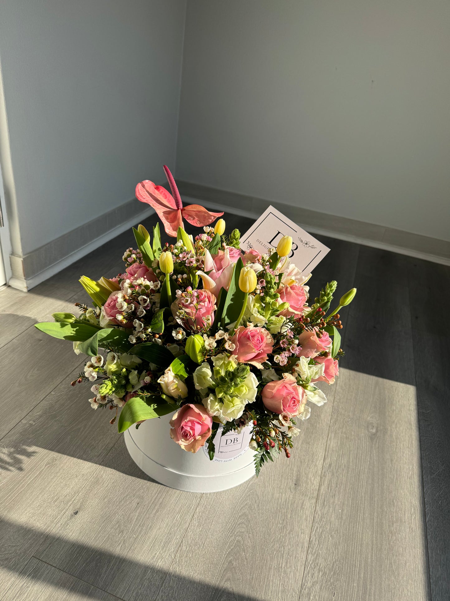 Every woman Pink Floral box arrangement