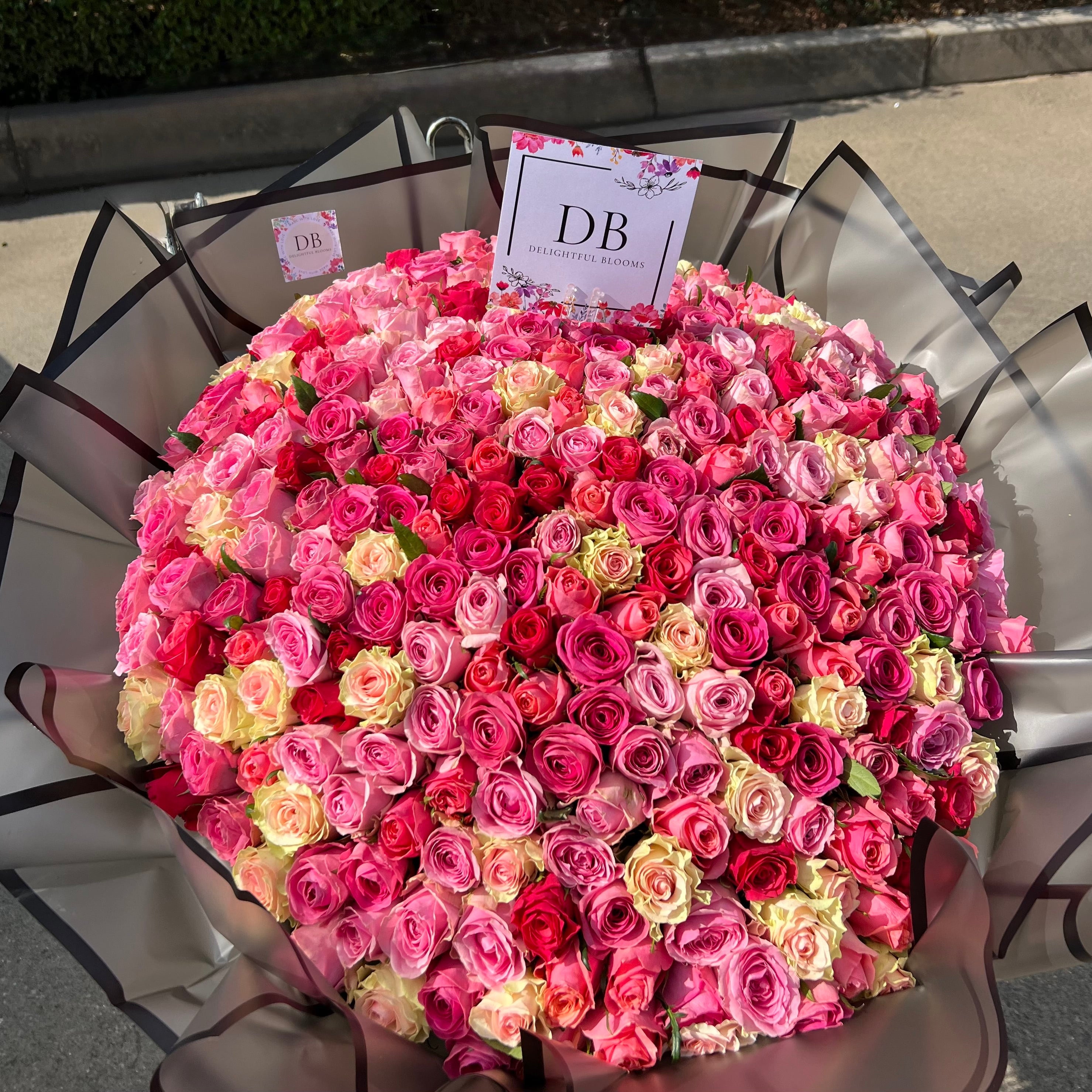Pink and Cream Rose bouquet